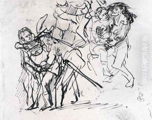 Sketche Of The Prodigal Son With A Whore by Harmenszoon van Rijn Rembrandt
