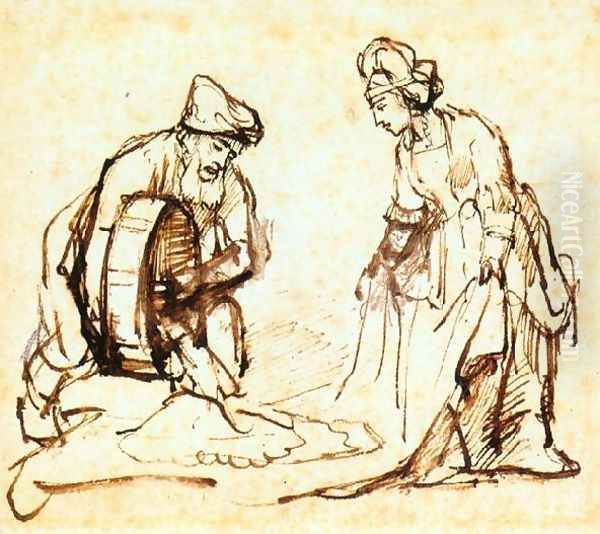 Boaz Casting Barley into Ruth's Veil c. 1645 - view 1