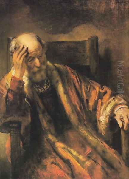 Old man on armchair - view 1