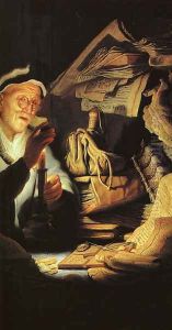 The Moneychanger (detail) 1627 by Harmenszoon van Rijn Rembrandt