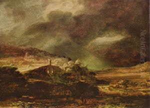 Stormy Landscape c. 1638 by Harmenszoon van Rijn Rembrandt
