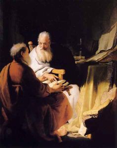Two Old Men Disputing by Harmenszoon van Rijn Rembrandt