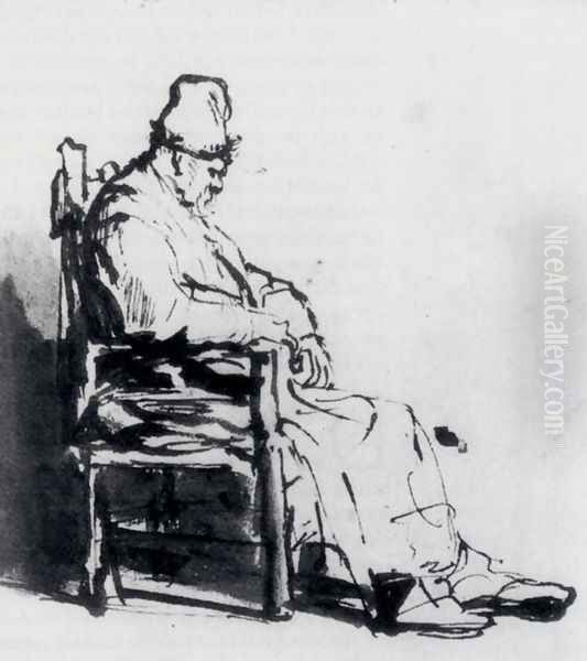 Seated Old Man (possibly Rembrandt's father) - view 1