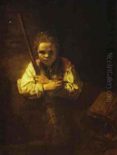 Girl with a Broom - view 1
