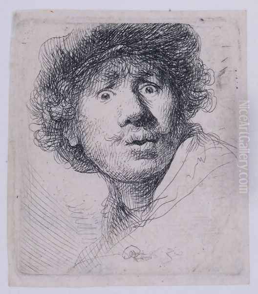 Self Portrait with a Cap, openmouthed - view 1
