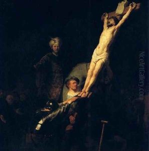 The raising of the cross,munich 1633 by Harmenszoon van Rijn Rembrandt