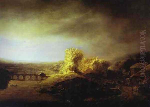 Landscape with a Long Arched Bridge - view 1