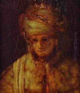 Assuerus. Detail of Assuerus, Haman and Esther by Harmenszoon van Rijn Rembrandt