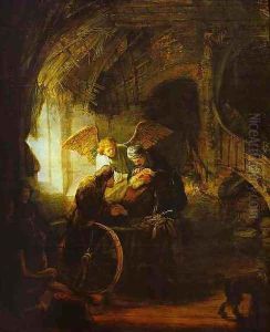 Tobias Returns Sight to His Father by Harmenszoon van Rijn Rembrandt