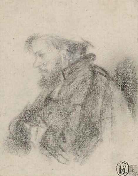 A bearded man, half-length, in profile to the left - view 1