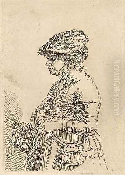 A Girl with a Basket - view 1