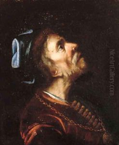 A man in oriental costume, a fragment by Harmenszoon van Rijn Rembrandt