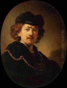 Self-Portrait Wearing a Toque and a Gold Chain