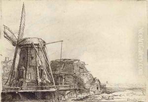 The Windmill by Harmenszoon van Rijn Rembrandt