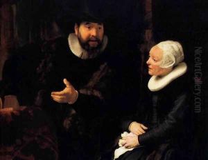 The Mennonite Minister Cornelis Claesz. Anslo in Conversation with his Wife, Aal by Harmenszoon van Rijn Rembrandt