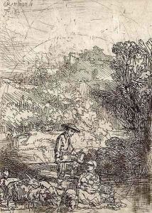 A Shepherd and his Family by Harmenszoon van Rijn Rembrandt