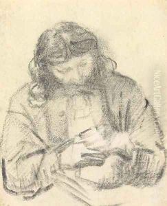 Seated man, half length, at work by Harmenszoon van Rijn Rembrandt