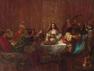 The wedding feast of Samson by Harmenszoon van Rijn Rembrandt