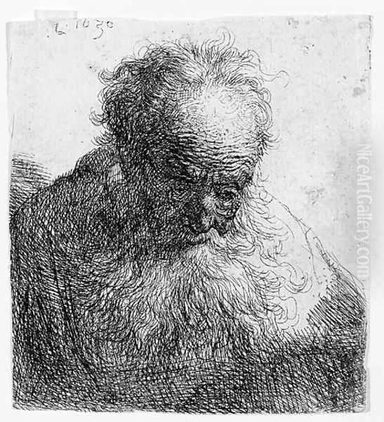 Bust of an old Man with a flowing Beard The Head bowed forward - view 1