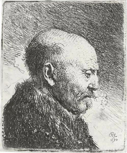 Bald-headed man in Profile Right; The Artist's Father - view 1
