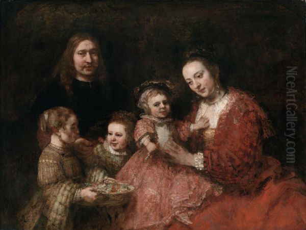 Group Portrait Of A Husband And Wife With Three Children - view 1