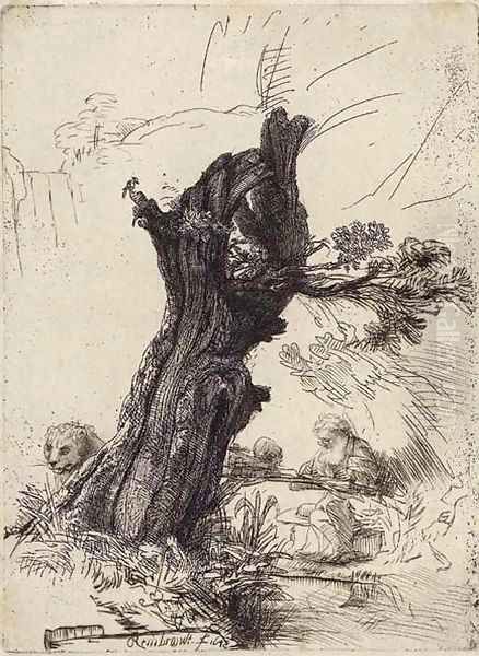 Saint Jerome beside a Pollard Willow - view 1