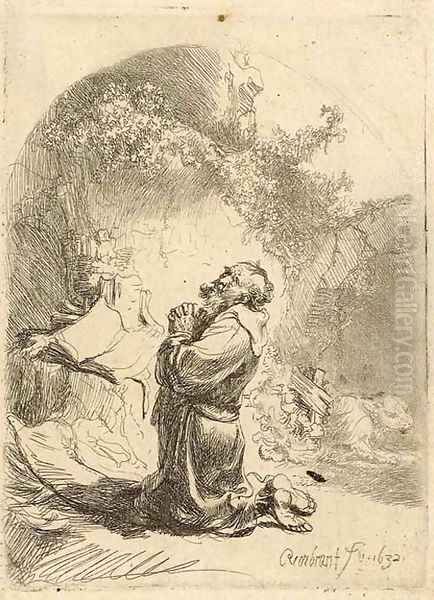 Saint Jerome praying Arched - view 1
