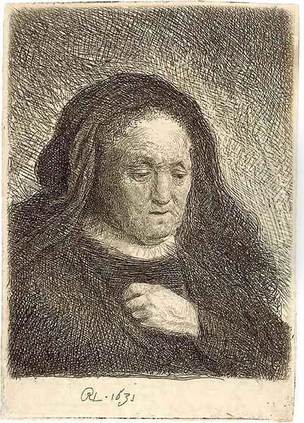 The Artist's Mother with her Hand on her Chest small Bust - view 1