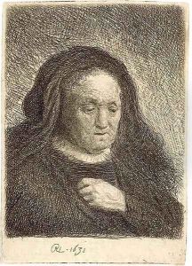 The Artist's Mother with her Hand on her Chest small Bust