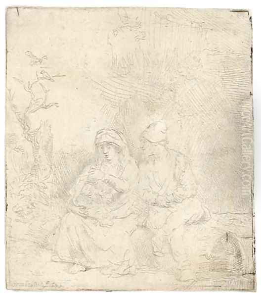 The Rest on the Flight into Egypt Lightly etched - view 1