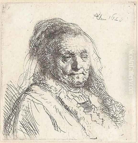The Artist's Mother, Head and Bust Three Quarters right - view 1