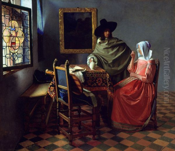 A Lady Drinking and a Gentleman c. 1658 - view 1