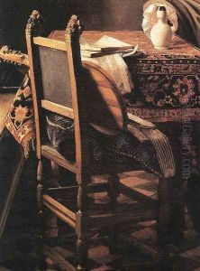 A Lady Drinking and a Gentleman (detail-3) c. 1658