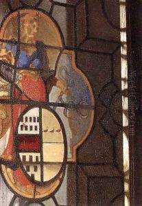 A Lady and Two Gentlemen (detail-2) c. 1659