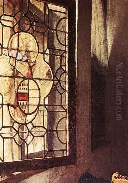 A Lady Drinking and a Gentleman (detail-4) c. 1658 - view 1