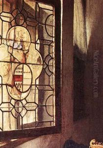 A Lady Drinking and a Gentleman (detail-4) c. 1658