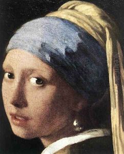 Girl with a Pearl Earring (detail-2) c. 1665 by Jan Vermeer Van Delft