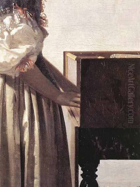 Lady Standing at a Virginal (detail-2) c. 1670 - view 1