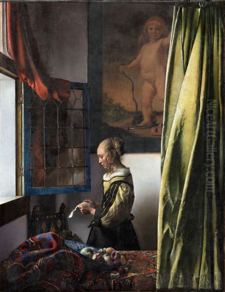 Girl Reading a Letter at an Open Window 1657 - view 1