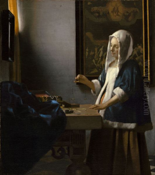 Woman Holding a Balance 1662-63 by Jan Vermeer Van Delft