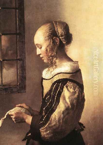 Girl Reading a Letter at an Open Window (detail-1) 1657 - view 1