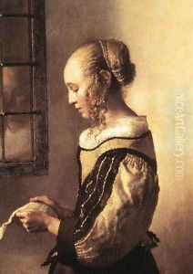 Girl Reading a Letter at an Open Window (detail-1) 1657