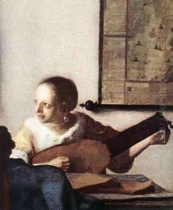 Woman with a Lute near a Window (detail) c. 1663