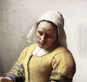 The Milkmaid (detail-1) c. 1658 by Jan Vermeer Van Delft