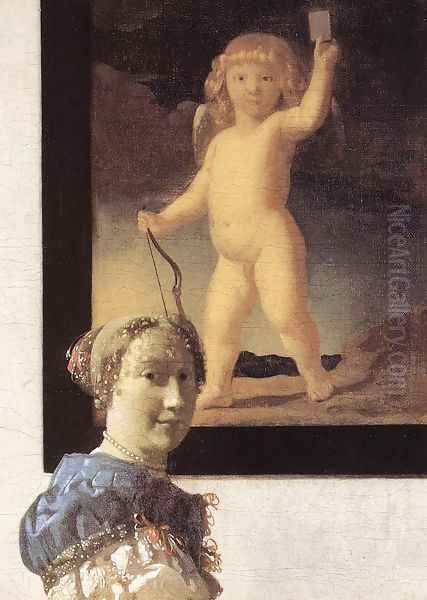 Lady Standing at a Virginal (detail-1) c. 1670 - view 1