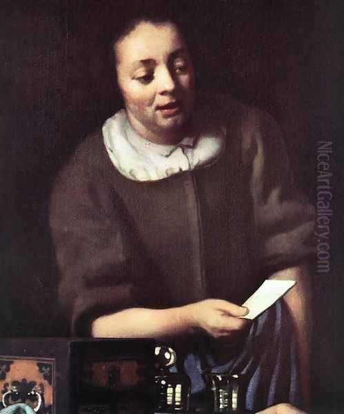 Lady with Her Maidservant Holding a Letter [detail: 2] - view 1