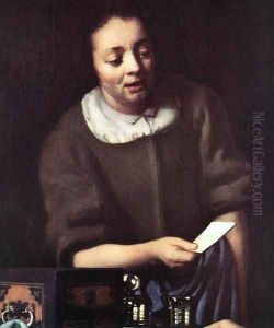 Lady with Her Maidservant Holding a Letter [detail: 2]