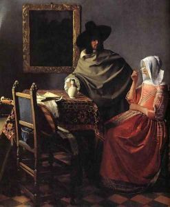A Lady Drinking and a Gentleman (detail)