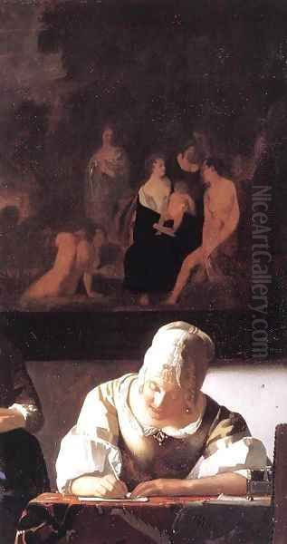 Lady Writing a Letter with Her Maid (detail) 3 - view 1