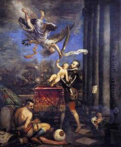 Philip II Offering Don Fernando to Victory 1475 by Tiziano Vecellio (Titian)